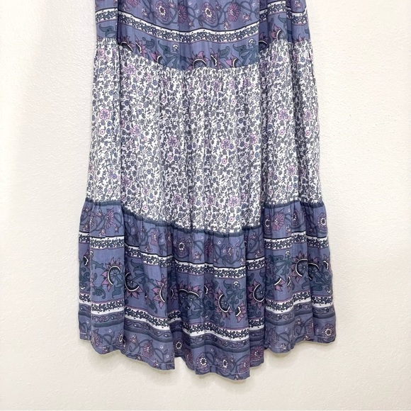 NWT Lucky Brand Tiered Mixed Floral Print Tassel Tie Strap Boho Sundress Small - Picture 7 of 16
